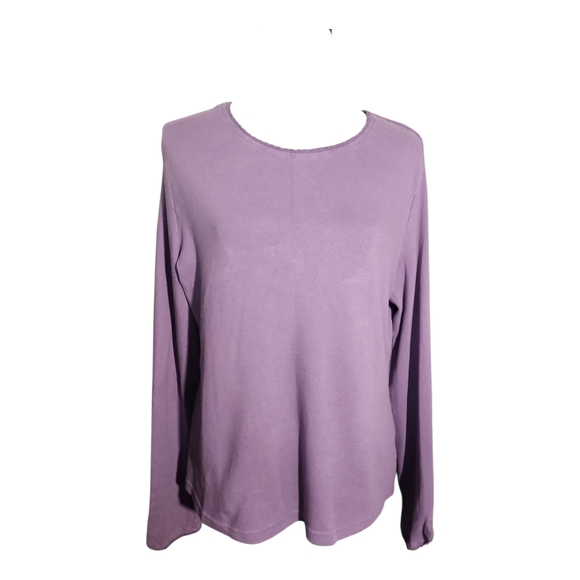 Croft & Barrow Lavender Long Sleeve Blouse P2P-22-23 Cotton/Spandex - Picture 1 of 5